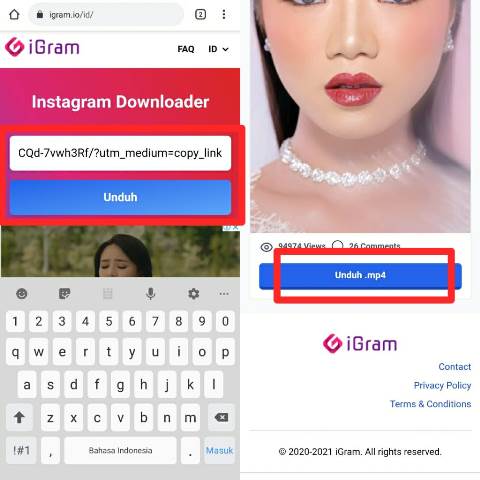 Cara Download Video di Reels Instagram