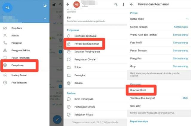 Cara Kunci Aplikasi Telegram