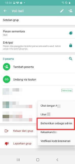 Cara Memberhentikan Admin Grup