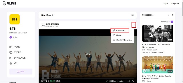 Cara Salin Video di V Live