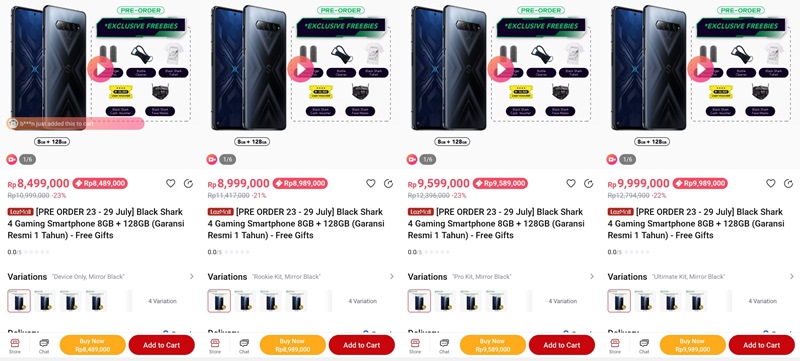Harga resmi Black Shark 4 di Indonesia Harga resmi Black Shark 4 di Indonesia