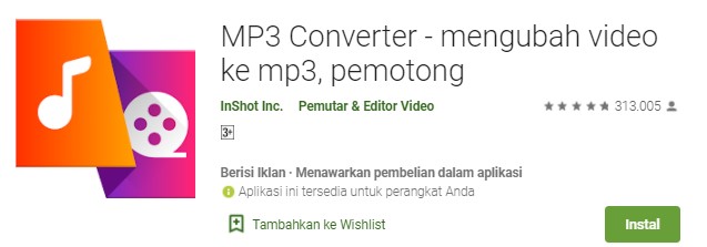 MP3 Converter mengubah video ke mp3 pemotong