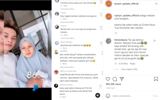 Tangkapan Layar Unggahan Akun Instagram @nyinyir update official