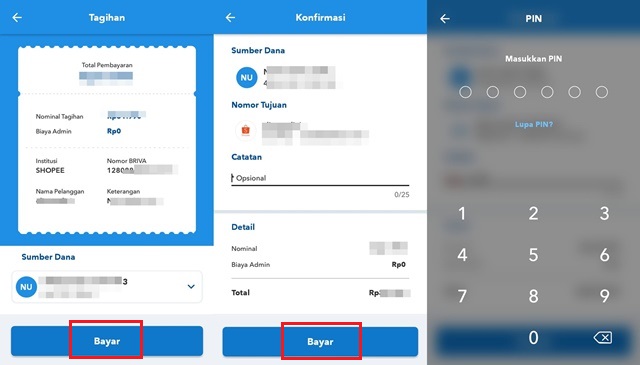 Cara Bayar Shopee Lewat BRImo Android