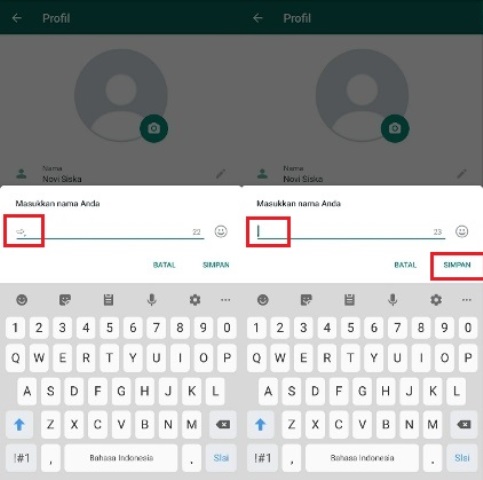 Cara Hapus Nama WhatsApp