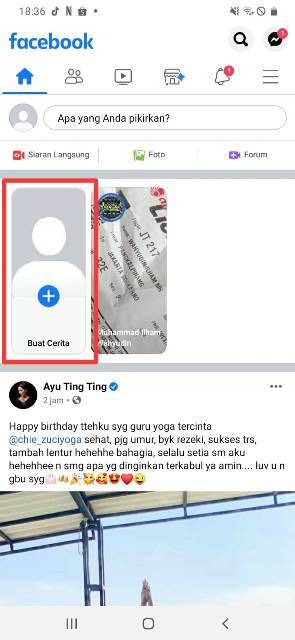Cara Membuat Cerita di facebook