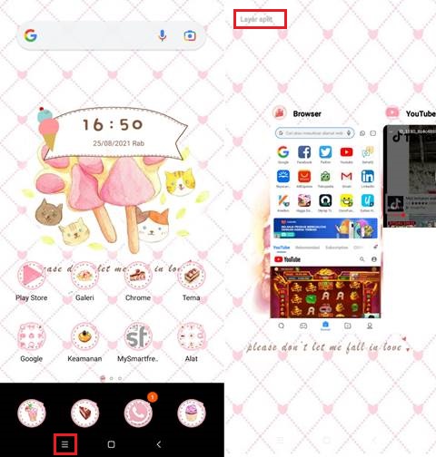 Cara Split Screen HP Xiaomi