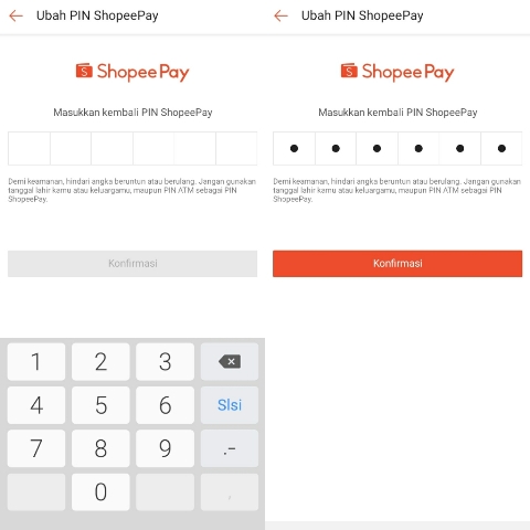 Cara Ubah PIN ShopeePay