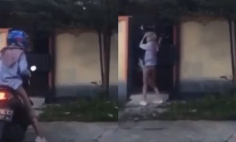 Detik-detik Pengendara Wanita Tabrak Pagar Rumah Hingga Motornya Tersangkut Detik detik Pengendara Wanita Tabrak Pagar Rumah Hingga Motornya Tersangkut