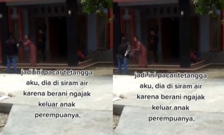 Tak Direstui Pria ini Disiram Air oleh Orang Tua Pacar Saat Hendak Ajak Jalan