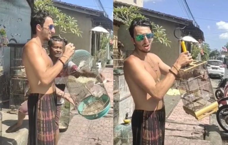 VIRAL Aksi Bule Rutin Beli Burung Untuk Dilepaskan Lagi ke Alam Bebas