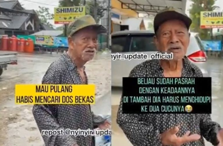 VIRAL Kisah Kakek Pencari Dus Bekas Pendapatan Rp 10 Ribu Untuk Nafkahi 2 Cucu