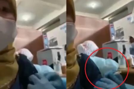 VIRAL Video Suntik Vaksin Kosong Petugas Minta Maaf dan Lakukan Penyuntikkan Lagi