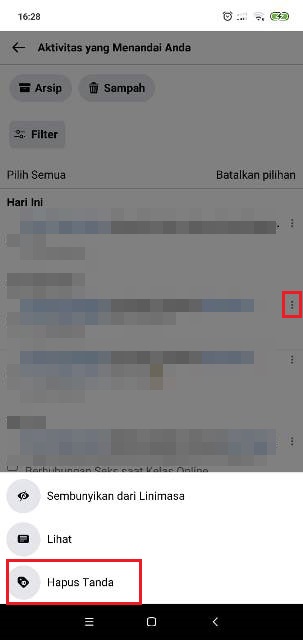 Cara Menghapus Tag di Facebook Lite di Komentar