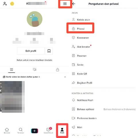 Cara Privasi TikTok