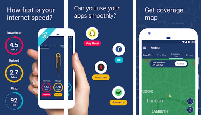Meteor Speed Test for 3G 4G 5G Internet WiFi