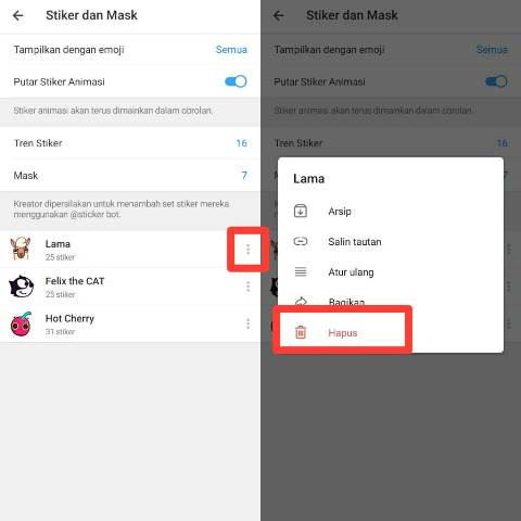 Penghapusan Stiker