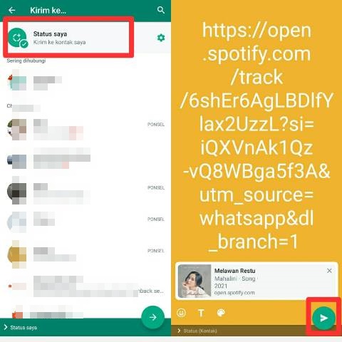 Cara Bagikan Lagu Spotify ke Status