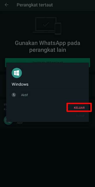 Cara Logout WA 1