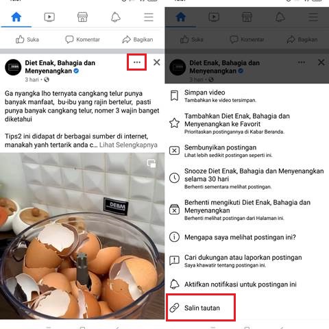Cara Menyalin Link Postingan Facebook