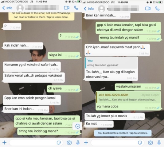 Chat Petugas Vaksin ke Peserta Chat Petugas Vaksin ke Peserta