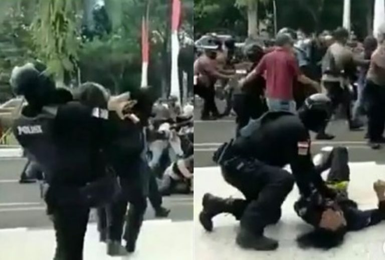 Heboh Aksi Brutal Polisi Banting Mahasiswa Pendemo di Tangerang Sampai Kejang kejang