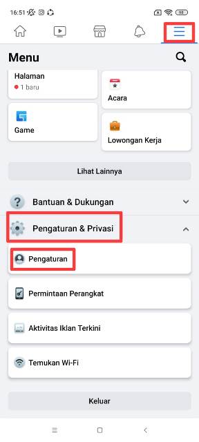 Pengaturan FB