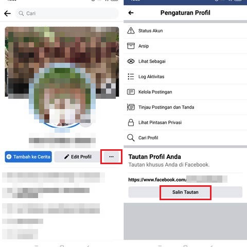 Salin Link Profil Facebook Sendiri