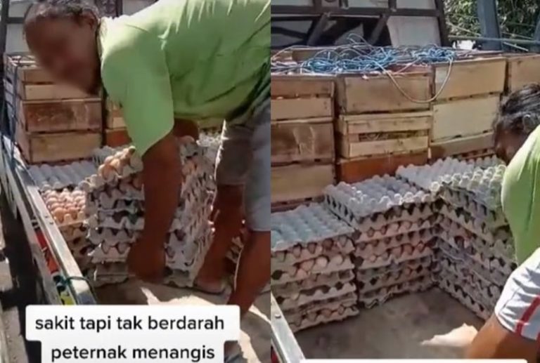 VIRAL Video Seorang Pria Buang Ratusan Telur ke Sungai