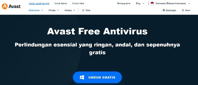 Avast Free Antivirus - Antivirus PC terbaik