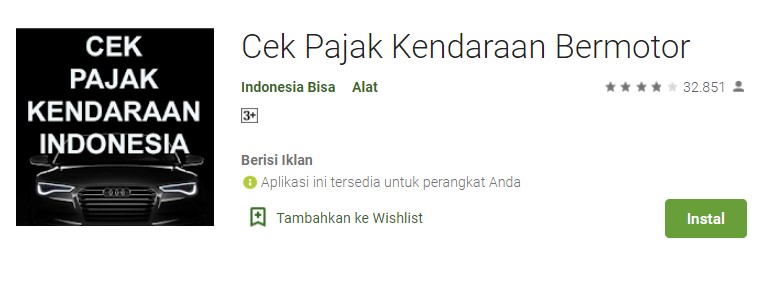 Cek Pajak Kendaraan Bermotor - Aplikasi Cek Pajak Kendaraan 