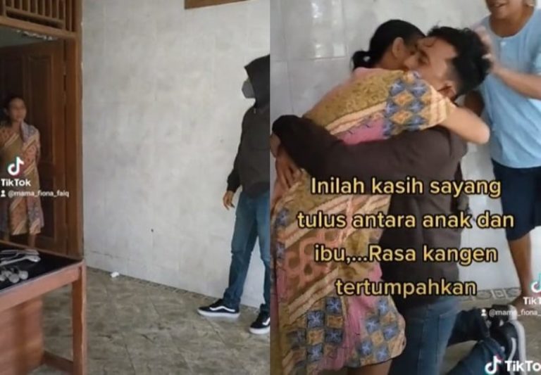 Lama Merantau Pria ini Pulang dengan Nyamar Jadi Petugas PLN Untuk Beri Kejutan ke Ibunya