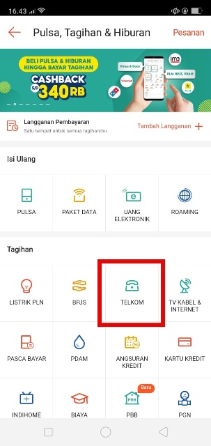 Mengecek tagihan melalui Shopee