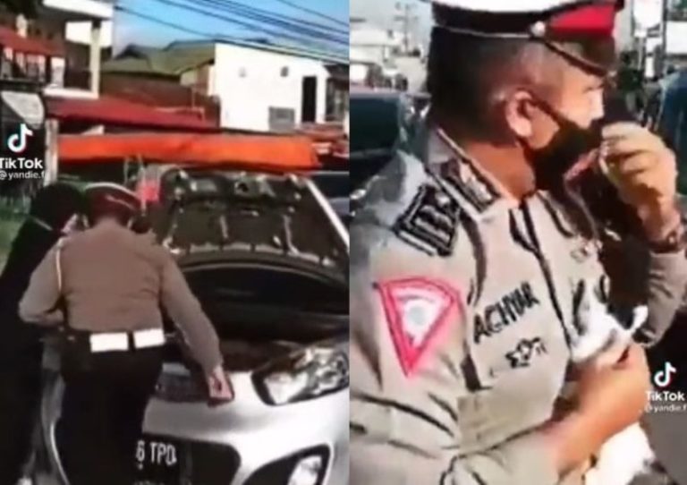 Viral Aksi Heroik Polisi Selamatkan Anak Kucing yang Terjebak di Mobil