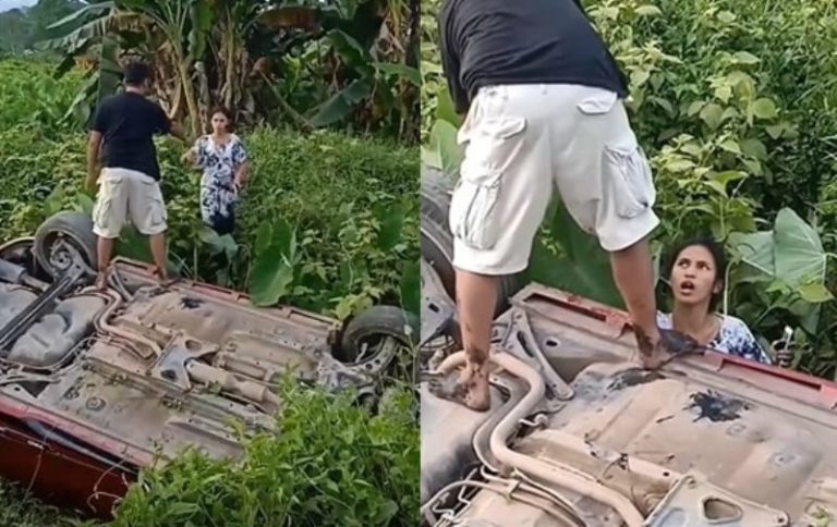 Viral Mobil Nyungsep ke Rawa Gegara Sejoli Berantem Bukannya Baikan Si Cewek Malah Makin Kesal