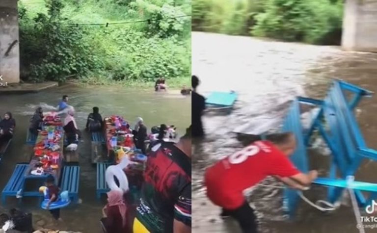 Viral Tempat Makan Unik di Tengah Sungai, Auto Bikin Repot dan Bahaya Saat Air Meluap Viral Tempat Makan Unik di Tengah Sungai Mendadak Bikin Repot dan Bahaya Saat Air Meluap