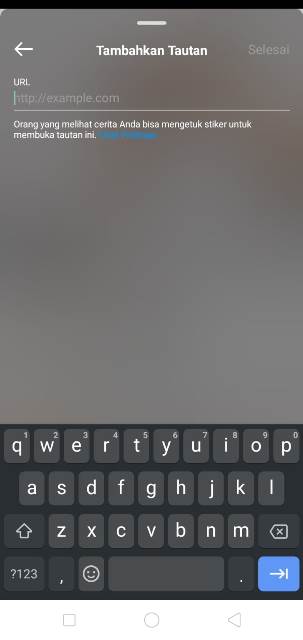 Menambahkan Link di Story IG
