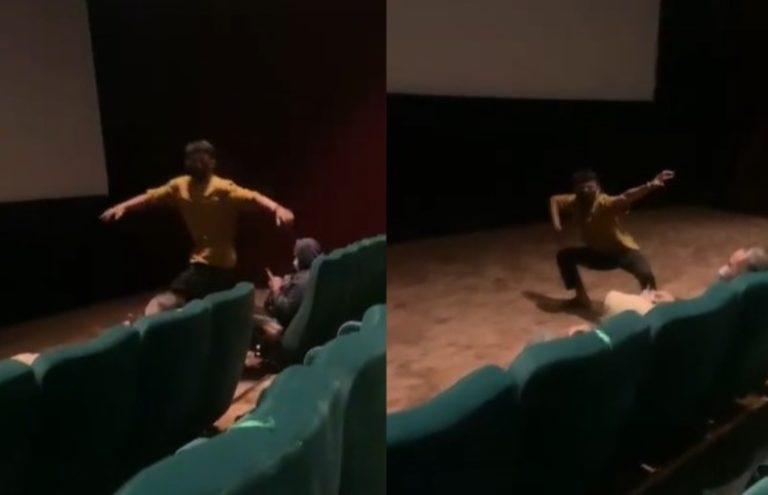 Aksi Kocak Pria Saat Nonton di Bioskop Berani Tiru Gaya Spiderman di Hadapan Penonton Lain