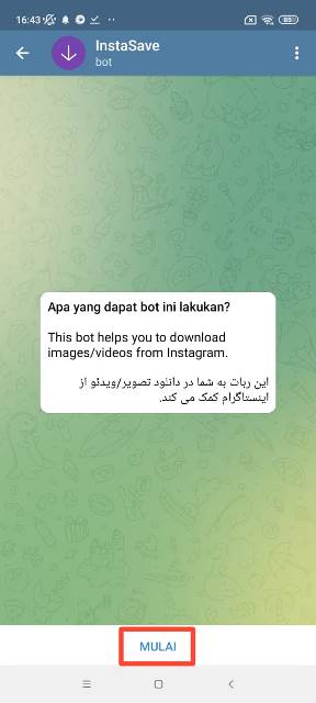 Cara Download video Instagram di Telegram Pakai Bot