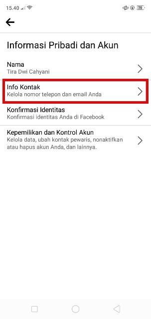 Cara Mengganti Nomor HP di FB