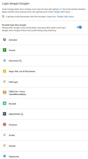 Cara melihat aplikasi yang terhubung dengan akun Google