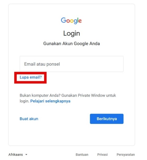 Cara mngembalikan akun Gmail