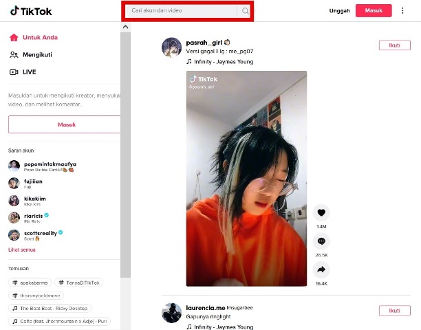 Cari ID Tiktok