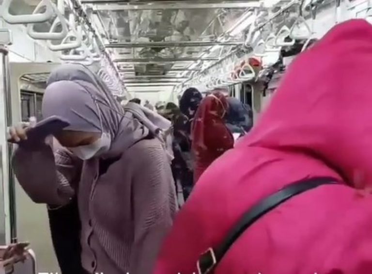 Detik detik Gerbong KRL Jakarta Bogor Diserang Ribuan Laron Penumpang Panik dan Risih