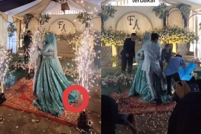 Gaun Pengantin Wanita Terbakar Akibat Kembang Api Sempat Tak Sadar dan Akhirnya Panik
