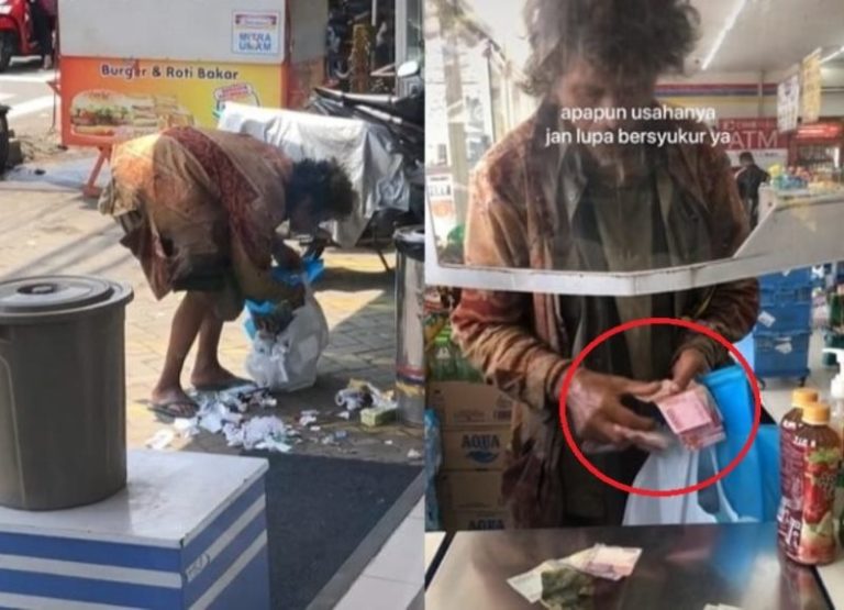 Heboh Bapak bapak Pemulung Bawa Uang Segepok Saat Belanja di Minimarket