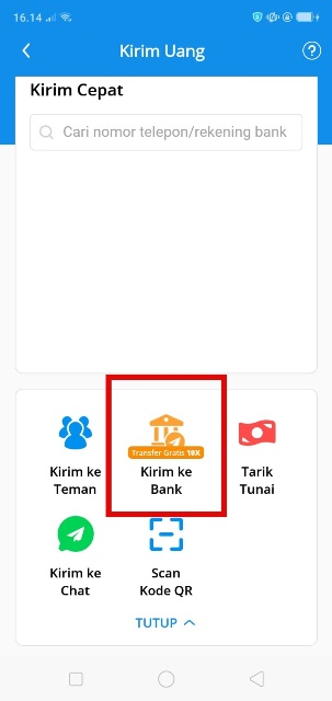 Kirim uang ke Bank