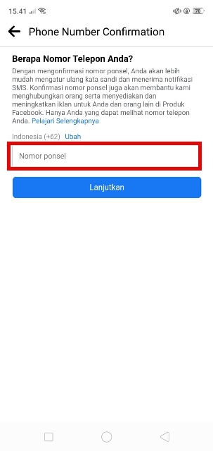 Masukan Nomor Telepon Aktif