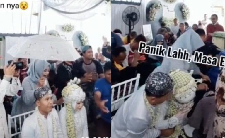 Momen Saweran Berakhir Ricuh Pengantin Wanita Jadi Korban Sampai Sigernya Copot