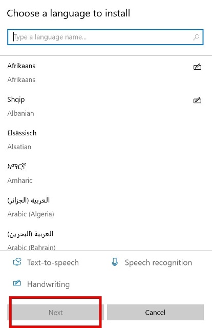 Pilih Bahasa Arab